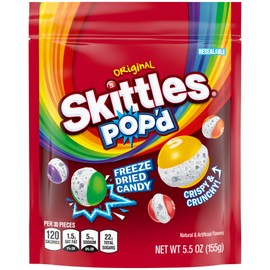 POP'd Originals Freeze Dried Candy - 5.5 Oz Bag - For Snacking On A Road Trip, Keep A Resealable Bag Of POP'd Handy For A Burst Of Fruity Flavor, Pack Of 3 X 5.5 Oz