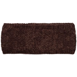 styleBREAKER Ladies Knitted Headband Plain with Diamond Pattern, Thermo Fleece Lining, Winter Headband Uni 04026062, Colour:Dark Brown