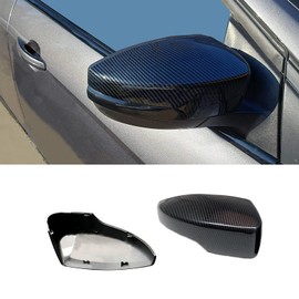 MICROCK Replacement Rearview Mirror Guard Cover Trim Side Door Mirror Guard for Ford Focus RS ST MK3 2012-2018, ABS Carbon Fiber 2pcs