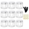 Alledomain 9Pcs 50g/50ml Empty Plastic Jars with 3 Mini Spatulas
