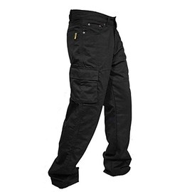 newfacelook newfacelook Men's Work Multi Pockets Cargo Combat Man Pants, Black, 34W / 34L