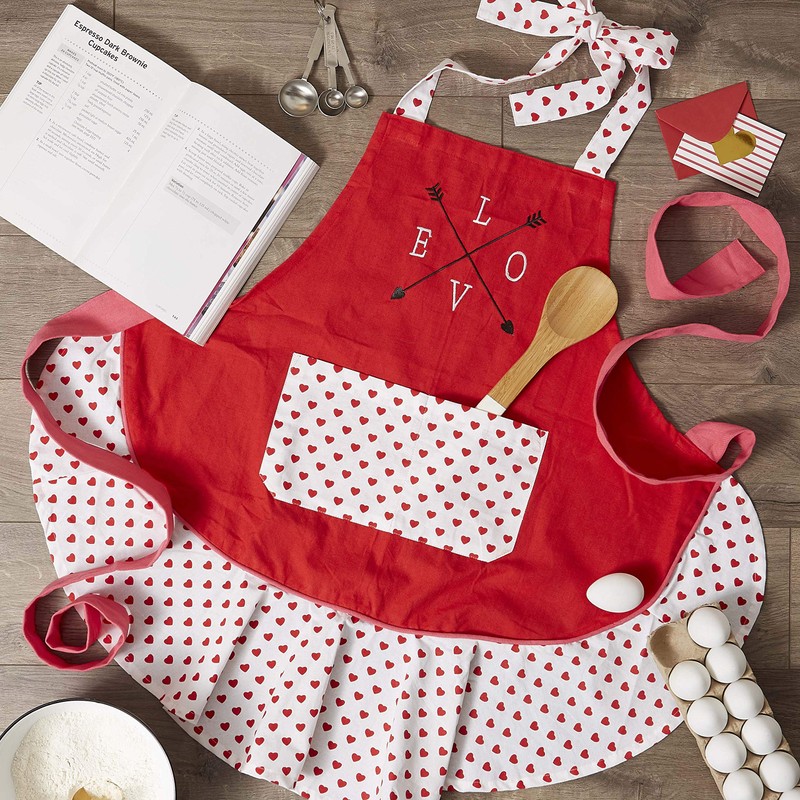 DII 100% Cotton, Holiday Cute Ruffle Women Apron with Pocket,