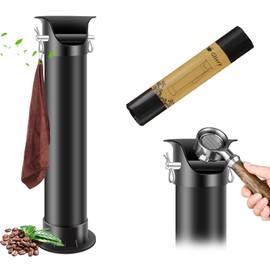 Gliery Espresso Coffee Knock Box for Barista Commercial Knock Box for Espresso Coffee Grounds Floor Standing Knock Box with Garbage Bags and Towels