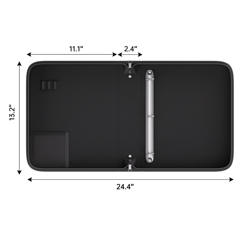 ZOOPIP Fireproof 3 Ring Binder with Zipper, 1.5 Inch D