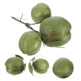 HOOTNEE 1 Bunch Artificial Coconut Fruits Photo Prop Hawaiian Coconut Prop Coconut Potato Props Simulation Food Creative Fruit Ornament Fruit Model Fake Fruit Plastic Coconut Leaf Banquet