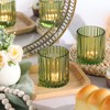Green Large Votive Candle Holder Set of 8, Tea Lights