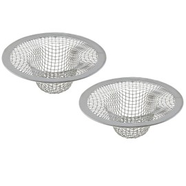 ZZHXSM Kitchen Sink Strainer, 2-Pack Stainless Steel 2-Inch Diameter Round Mesh, Bathroom Bathtub Washbasin Garbage Disposal Basket Filter