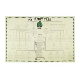 TG,LLC Treasure Gurus Large Paper Family History Tree Genetic Ancestry Chart Generation Poster Wall Hanging