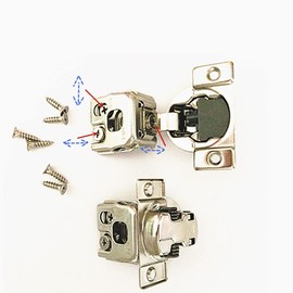 Soft Close 1-1/4" Overlay Cabinet Hinge Cabinet Kitchen Hardware Kitchen Cabinet Door Hinges with Screws 105 Degree 6 Ways 3 Cam Adjustment