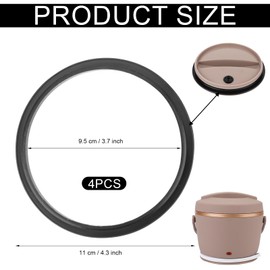 4PCS Seal Ring for Crock-Pot 20-Ounce Electric Lunch Box Lid, Leak-Proof Silicone Strap Gaskets Seal Parts BPA Free Lunch Box Accessories Parts