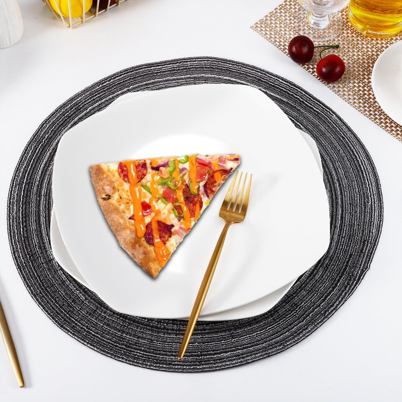 PUREZON Porcelain Square Dinner Plates Set of 6, 10.5 inch