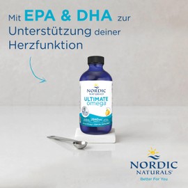 Nordic Naturals, Ultimate Omega, 2840 mg Omega-3, Fish Oil with EPA and DHA, Lemon Flavour, 119 ml, Laboratory Tested, Soy Free, Gluten Free, GMO Free