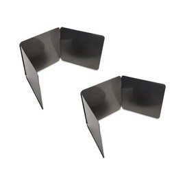 HIC Kitchen 3-Sided Splatter Guard, Non-Stick Carbon Steel, Heat Safe, Set of 2, Folds Flat For Storage