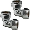 NPH 15mm Chrome Plated Compression Elbows Angled Pipe Connectors for