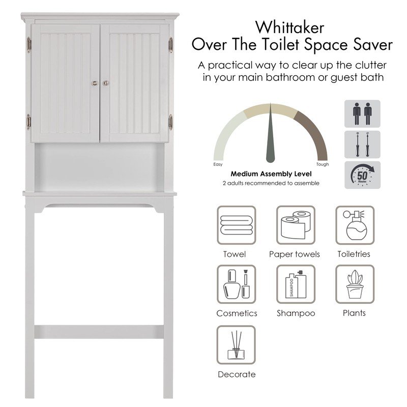 UTEX Over The Toilet Storage Cabinet, Over Toilet Bathroom Organizer