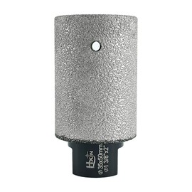 Brazed Diamond Finger Milling Bit with 5/8-11" Diamond Cone Chamfer End Mill Router Bit for Dry/Wet Enlarging Shaping Hole on Porcelain Ceramic Tile Granite Marble F3550 (1-3/8"x2)