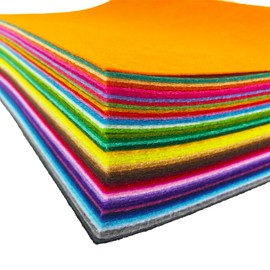 flic-flac 48pcs Felt Fabric Sheet Assorted Color Felt Pack DIY Craft Squares Nonwoven (20 x 30 cm)