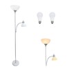 Simple Designs LF2000-SLV-LB 71.5" Traditional Floor Lamp with Adjustable Reading