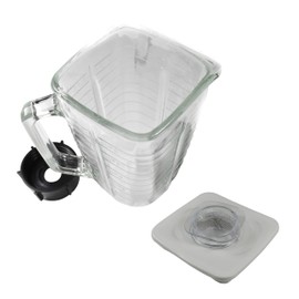 HQRP Glass Square Replacement Blender Jar Set, 4.5" Top Compatible with Oster Osterizer Blender Models, 5-Cup, 1.25L Pitcher, 0.33 Gallon Capacity, White Lid