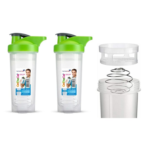 HOMESHOPA Powder Shaker Bottles, 700ml Protien Shaker Bottle with Mixer