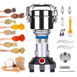 750g Electric Grain Mill Grinder, Stainless Steel High Speed Dry Pulverizer, 2000W Spice Flour Mill for Grains, Coffee Beans, Peppers, Dried Herbs & Dry Cereals for Home & Small Commercial Use