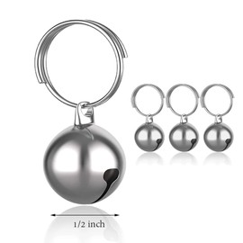 SKYPIA Round Dog Bells Dog Charm Bells Pet Pendant, 3 PCS Anti-Lost Training Bells for Collars, Suitable for Pet Pendant Accessories 1/2-Inch Gold (Gold-12)