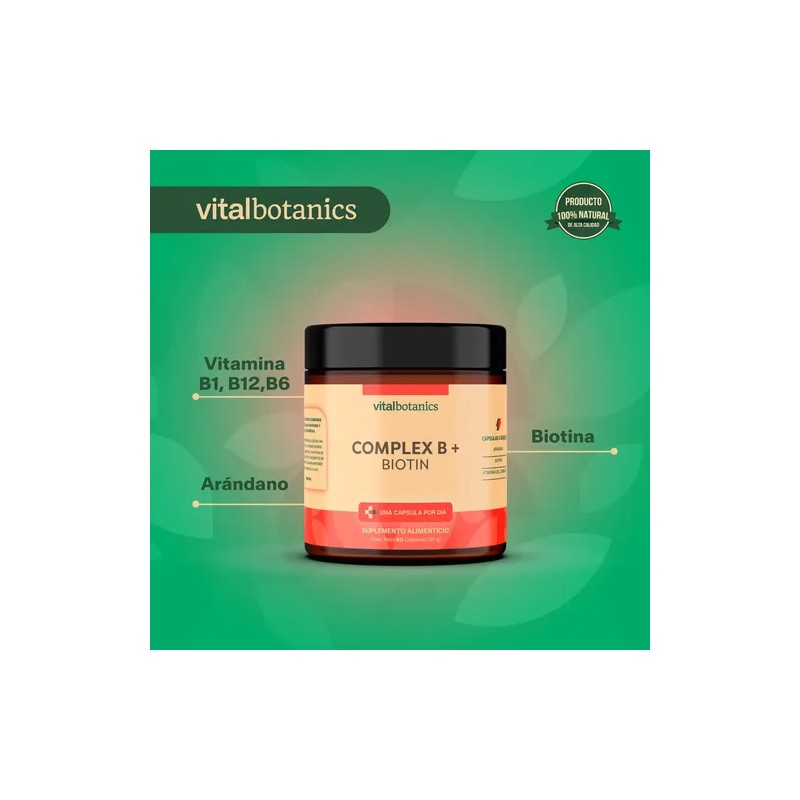 Vitaminas Complejo B Biotina Arandano 60 Capsulas
