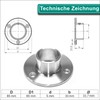 PRIOstahl Wall Flange Pipe Flange Floor Flange Push Fit Handrail