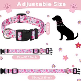 4 Pack Dog Collar Floral Breakaway Pet Collars Adjustable Spring and Summer Pet Collar Floral Dog Collar for Pet Dog Puppy Summer Decoration (Medium)