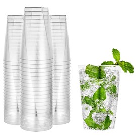 Hanna K. Signature Collection 500 Count 10 oz. Premium Heavyweight Plastic Tumblers with Square Bottom, Crystal Clear