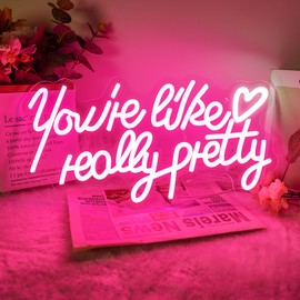 You're Like Really Pretty Neon Signs for Wall Decor,Aesthetic Pink Led Neon Light for Bedroom,Beauty Salon,Bar,Party & Gift,Pink Dimmable Led Light Sign for Girls & Women