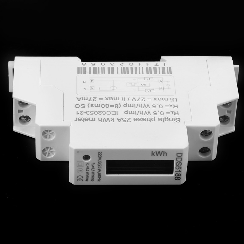 DDS5188 LCD Digital Din Rail Electric Meter 5-25A For Kilowatt
