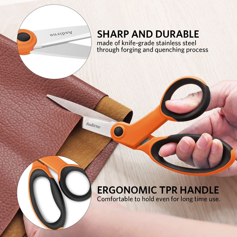 Fabric Scissors Set with Sharp Stainless Steel Blade and Soft