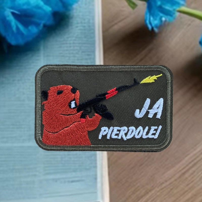 Klett Patches, Beaver with Machine Gun Patch Stickerei Tactical Military