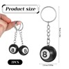 2 PCS 8 Ball Keychain Billiards Ball Keyring Creative Number