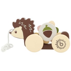 Bieco Pull Hedgehog Wood | Pull Along Toy from 1 Year | Cute Wooden Pull Along Toy | Baby Toy Wooden Hedgehog for Pulling | Wooden Toy from 1 Year | Wooden Toy Pull Along Hedgehog with Gear