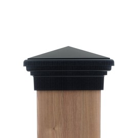8x8 Post Cap (True 8") Black New England Pyramid Style Square Top for Outdoor Fences, Mailboxes & Decks…Also Available in Standard 8x8 (7.5") for Pressure Treated Post