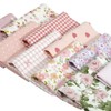 Mililanyo 10 Pieces 50x50cm Floral Cotton Fabric Pink Series Pattern Pre-Cut Bundle Squares Patchwork Fabric Sets for DIY Crafts Sewing