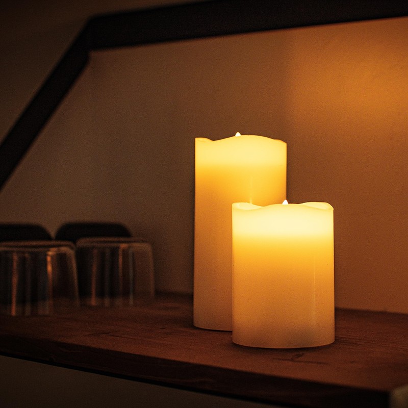 Stonebriar 6 Count Real Ivory Wax 3x4 Flameless LED Pillar