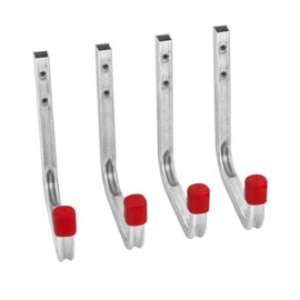 Gedotec Wall Hooks Workshop Mounting Hooks Garage All-Purpose Hooks Made of Steel | 115 x 140 mm | Galvanised Steel | Load Capacity 30 kg | Universal Hooks for Wall Mounting | Pack of 4 - Device Hook