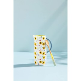 Mud pie Pitcher Set, Floral, pitcher 51 oz | spoon 8 3/4"