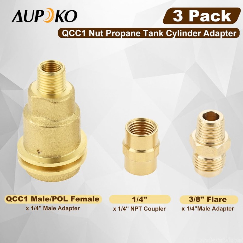 Aupoko QCC1 Nut Propane Gas Fitting Adapter Kit, Propane Gas