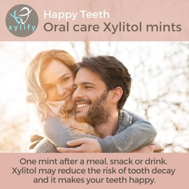 Xylitol Mints for Oral Care - Choco-Mint flavor, 100% Xylitol sweetened, Sugar Free Candy, Happy Teeth dental mints from Finland, 5oz - 240 mints