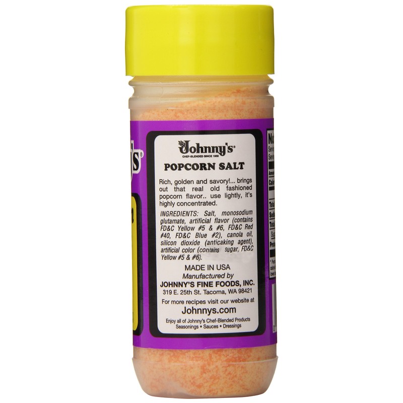 Johnny's Popcorn Salt, 4.75 Oz, (Pack of 6)