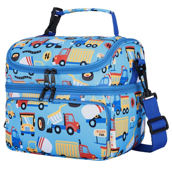 Kasqo Lunch Bag Kids, Dual Compartment Insulated Cooler Bag Girls