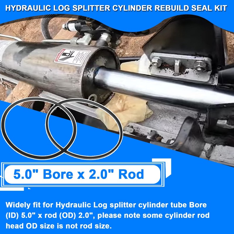 Hydraulic Log Splitter Cylinder Rebuild Seal Kit Suitable for 5.0"