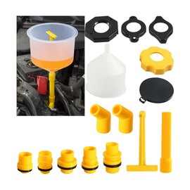 Osilly 15PCS No Spill Car Coolant Funnel Kit, Spill Free Vehicle Radiator Coolant Filling Funnel, Spill Proof Auto Radiator Funnel Bleeder Accessories with Adapters, Universal for Most Cars