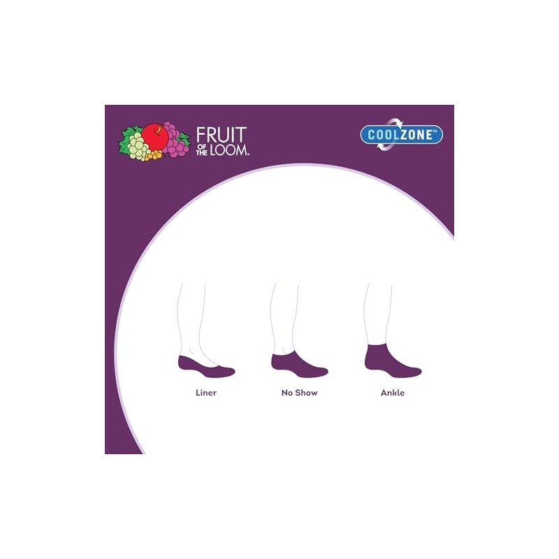 Fruit Of the Loom Women's Lightweight CoolZone No Show Socks