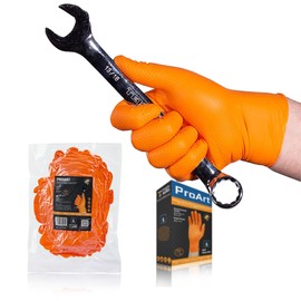 [THE BEST IN PERSONAL SECURITY PRO ART EST 1979] [Black and Orange 2 Colors] Nitrile Rubber Gloves 50 Pieces Diamond Grip Thick 0.25mm Rubber Gloves S/M/L/XL Sizes Powder-Free Refill Vacuum Packaging