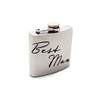 Amore Stainless Steel Silver 5oz Hip Flask - Best Man